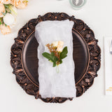 Create an Enchanting Atmosphere with White Sheer Crinkled Organza Dinner Napkins