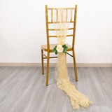 Premium Quality Champagne Sheer Crinkled Organza Chair Sashes