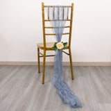 Create an Enchanting Atmosphere with Dusty Blue Sheer Crinkled Organza Chair Sashes