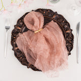 Elevate Your Dining Experience with Dusty Rose Organza Dinner Napkins