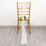 White Sheer Crinkled Organza Chair Sashes - The Perfect Addition to Your Event Decor