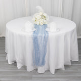 Dusty Blue Sheer Organza Table Runner for Elegant Events
